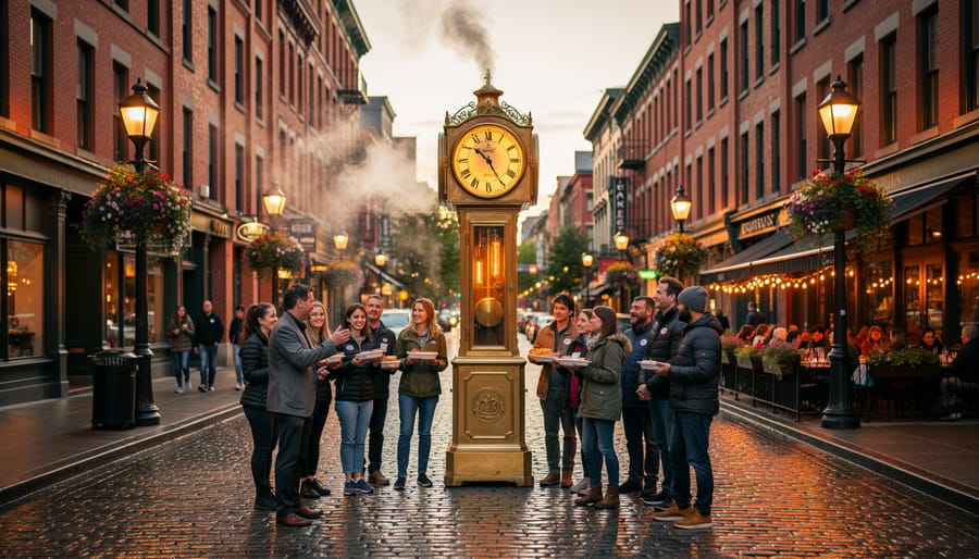 People walking through historic Gastown on a guided food tour